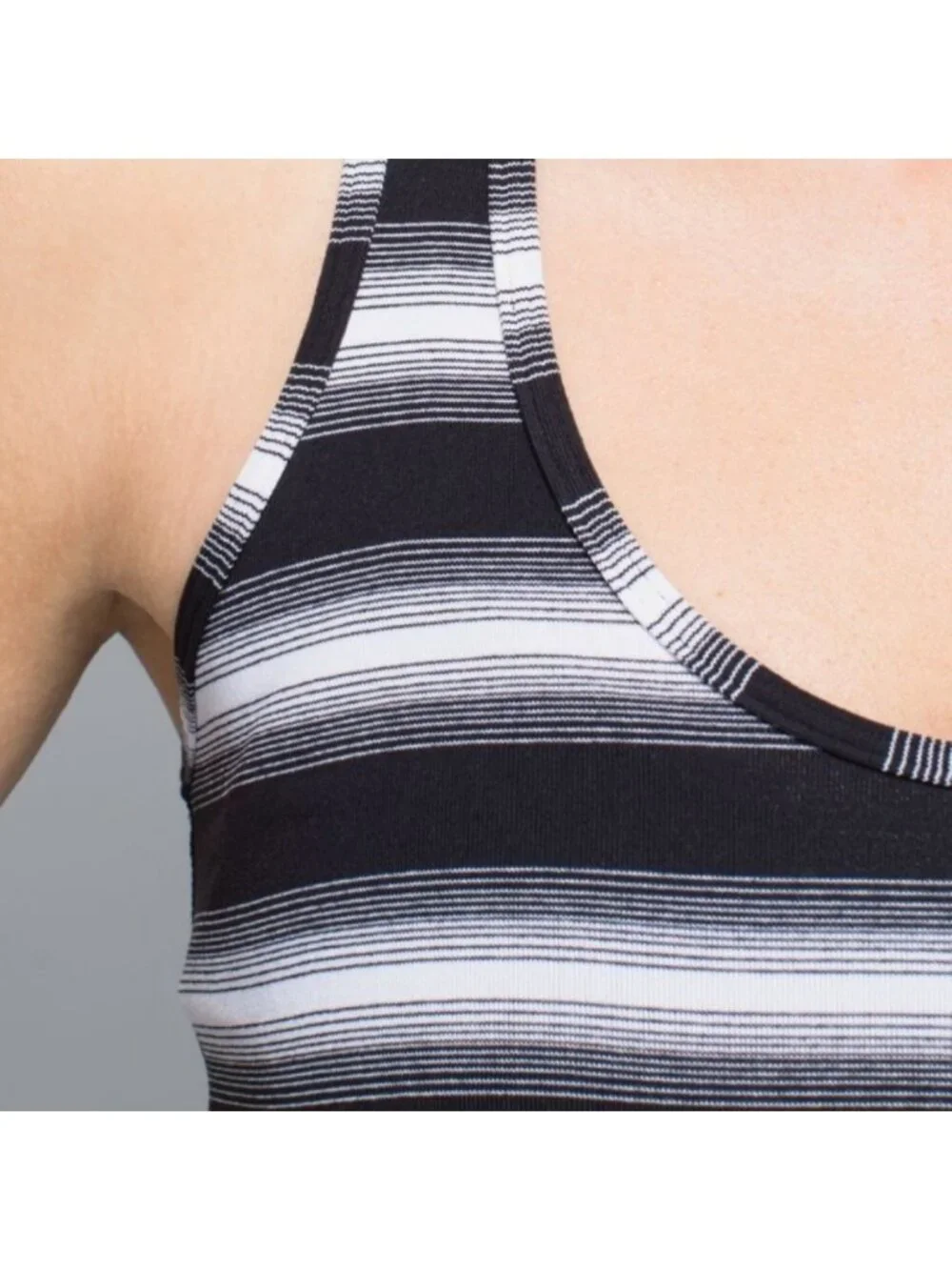 Lululemon Cool Racerback Capilano Stripe Black White tank top
